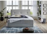 Boxbett "Lucy", grau (hellgrau), B:194cm L:214cm, Bezug Bettbox und Obermatratze: Strukturstoff (90% Polyester, 10% Nylon);Topper: Jersey (100% Polyester), ATLANTIC HOME COLLECTION, Komplettbetten, Boxspringbett, mit Bettkasten