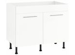 Spülenschrank WIHO KÜCHEN "Ela", weiß (front und korpus: weiß), B:100cm H:86,5cm T:58cm, Schränke, Spülenschrank, Breite 100 cm, höhenverstellbare Füße