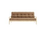 Schlafsofa KARUP DESIGN "KNOB", braun (mocca), B:205cm H:79cm T:95cm, Matratzenmaterialzusammensetzung: Futonmatratze mit Knopfheftung, Höhe 14 cm, aus recyceleten Mischfasern mit einem Kern aus 4 cm Schaumstoff. Matratzenfüllung: Baumwoll-Mix-Füllung 90-95% Baumwolle und 5-10% Polyester. Bezug: 80% Baumwolle, 20% Polyester, Sofas, Schlafsofa, mit Futonmatratze, verschiedene Farben, FSC-zertifizie