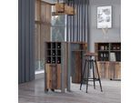 Barschrank FORTE "Clif", grau (old wood vintage, betonoptik dunkel grau), B:151,5cm H:118,3cm T:47,4cm, Holzwerkstoff, Schränke, Barschrank, Breite ca. 151 cm