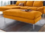 Hocker W.SCHILLIG "enjoy&MORE", gelb (brandy s37), B:151cm H:45cm T:71cm, Chenille-Flachgewebe R66 (85% Polyester, 15% Nylon);Longlife Xtra-Leder Z59: Glattleder mit modischer Prägung. Hautstärke 0, 9 - 1, 1 mm;Stoff S37 (100% Polyester), Hocker, Hocker, Füße silber matt, Breite 151 cm