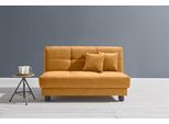 Schlafsofa ELL + ELL "Tilda", gelb (curry), B:125cm H:90cm T:100cm, 100% Polyester, Sofas, Schlafsofa, Breite 125 cm, inkl. 2 Zierkissen