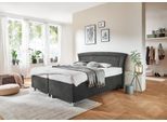Boxspringbett, grau (mikrovelours anthrazit), Liegefläche B/L: 160cm x 200cm, H3, 7-Zonen-Kaltschaummatratze, Bezug Unterbox und Kopfteil: Mikrovelours, 100% Polyester;Bezug Obermatratze 100% Polyester, waschbar bis 60C, WESTFALIA SCHLAFKOMFORT, Komplettbetten, Boxspringbett, in diversen Ausführungen