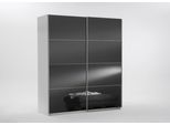 Schwebetürenschrank WIMEX "Easy", weiß (weiß, grauglas), B:180cm H:210cm T:65cm, Schränke, Schwebetürenschrank, mit Vollglas