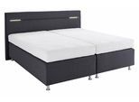 Boxspringbett, grau (strukturstoff anthrazit), mit LED-Beleuchtung, Liegefläche B/L: 200cm x 200cm, H3, 7-Zonen-Kaltschaummatratze, Bezug Unterbox und Kopfteil: Strukturstoff (77% Polyester und 23% Viskose);Bezug Obermatratze 100% Polyester, waschbar bis 60C, WESTFALIA SCHLAFKOMFORT, Komplettbetten, Boxspringbett, wahlweise mit LED-Beleuchtung