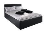 Polsterbett, schwarz, B:128cm L:212cm, Bezug Bett: Kunstleder;Bonnell-Federkernmatratze: 51% Polypropylen, 39% Polyester und 10% Baumwolle;Kaltschaummatratze: 100% Polyester, Bezug abnehm- und waschbar bis 60C, WESTFALIA SCHLAFKOMFORT, Betten, Polsterbett, mit Bettkasten