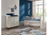 Babymöbel-Set ARTHUR BERNDT "Babyzimmer Set »Lavea« 2-teilig", Baby, Gr. ohne Matratze, B/H: 70cm x 140cm, weiß (weiß, oak, nachbildung), Hartfaserplatte, Holzwerkstoff, Kunststoff, Massivholz, Metall, Schlafzimmermöbel-Sets
