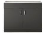 Spülenschrank WIHO KÜCHEN "Flexi", grau (front und korpus: anthrazit), B:100cm H:82cm T:57cm, Schränke, Spülenschrank, Breite 100 cm