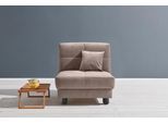 Schlafsofa ELL + ELL "Tilda", braun (schlamm), B:85cm H:90cm T:100cm, 100% Polyester, Sofas, Schlafsofa, Breite 85 cm, inkl. 1 Zierkissen