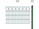 Doppelstabmattenzaun ARVOTEC "EXCLUSIVE 80 zum Einbetonieren "Karo" mit Zierleiste", grün (dunkelgrün), H:80cm, Kunststoff, Stahl, Zaunelemente, Zaunhöhe 80 cm, Zaunlänge 2 - 60 m