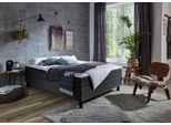 Boxbett "Happy", grau (anthrazit), B:140cm L:200cm, Bettgestell und seitliche Einfassung der Matratzen: Strukturstoff, 100% Polyester;Spiegelfläche der Matratze: 100% Polyester;Topper: 100% Polyurethan, Bezug (100% Polyester);Bezug Kopfkissen und Steppdecke: Microfaser (100% Polyester), waschbar bis 95C;Füllung Kopfkissen und Steppdecke: silikonisierte Hohlfaser (100% Polyester), anti-alergisch, A