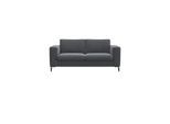 2-Sitzer FLEXLUX "Fiore", grau (soft grau), B:164cm H:85cm T:92cm, 100% Polyester, Sofas, breite Armlehnen, Kaltschaum, Füße Alu+schwarz