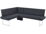 Eckbank K+W KOMFORT & WOHNEN, blau (nachtblau), H:86cm T:60cm, Sitzbänke, Eckbank, mit Sattlernaht und schmaler Kufe, langer Schenkel rechts oder links