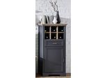 Stauraumschrank INNOSTYLE "Jasmin", grau (graphitfarben, eichefarben), B:66cm H:136cm T:42cm, Holzwerkstoff, MDF, Metall, Schränke, Stauraumschrank, mit Weinregal