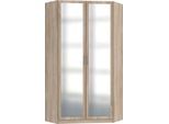 Eckkleiderschrank WIMEX "Bitburg", braun (eiche sägerau nachbildung), B:95cm H:198cm T:58cm, Holzwerkstoff, Schränke, Eckkleiderschrank, mit Spiegel