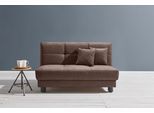 Schlafsofa ELL + ELL "Tilda", braun (dunkelbraun), B:145cm H:90cm T:100cm, 100% Polyester, Sofas, Schlafsofa, Breite 145 cm, inkl. 2 Zierkissen