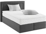 Boxspringbett, grau (anthrazit), B:155cm L:210cm, WESTFALIA SCHLAFKOMFORT, Komplettbetten, Boxspringbett, wahlweise mit Bettkasten und Topper