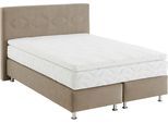 Boxspringbett, beige (sand), B:155cm L:210cm, Bezug: Microvelours 100% Polyester, WESTFALIA SCHLAFKOMFORT, Komplettbetten, Boxspringbett, wahlweise mit Topper