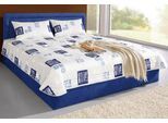 Polsterbett, blau, B:170cm L:210cm, Bezug Bett: Mikrofaser (100% Polyester);Bonnell-Federkernmatratze: Mischgewebe (51% Polyprophlen, 39% Polyester, 10% Baumwolle);Kaltschaummatratze: Frottee (100% Polyester), Bezug abnehm- und waschbar bis 60C, WESTFALIA SCHLAFKOMFORT, Betten, Polsterbett, inkl. Bettkasten bei Ausführung mit Matratze