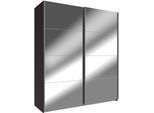 Schwebetürenschrank WIMEX "Easy", grau (graphit, spiegel), B:180cm H:210cm T:65cm, Schränke, Schwebetürenschrank, mit Vollspiegel