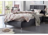 Polsterbett "Elba", grau (anthrazit), B:150cm L:210cm, Bezug Bett: Microfaser (100% Polyester) oder Strukturstoff (77% Polyester, 23% Viskose);Bonnell-Federkernmatratze: 51% Polypropylen, 39% Polyester und 10% Baumwolle;Kaltschaummatratze: 100% Polyester, Bezug abnehm- und waschbar bis 60C, WESTFALIA SCHLAFKOMFORT, Betten, Polsterbett, wahlweise mit LED-Beleuchtung