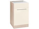 Spülenschrank WIHO KÜCHEN "Flexi2", beige (front: magnolia, korpus: sonoma eiche), B:50cm H:82cm T:57cm, Schränke, Spülenschrank, Breite 50 cm
