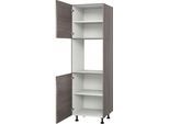 Backofenumbauschrank KOCHSTATION "KS-Trea SB-195-3", grau (eichefarben grau), B:60cm H:195cm T:56cm, Schränke, Backofenumbauschrank, mit zwei Türen und zwei Einlegeböden, Höhe 195 cm