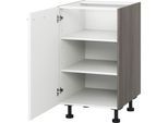 Unterschrank KOCHSTATION "KS-Trea U60", weiß (weiß, eichefarben grau), B:60cm H:75cm T:56cm, Schränke, Unterschrank, zwei Einlegeböden, Breite 60 cm, Höhe 75 cm, mit verstellbaren Füßen