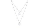 Gliederkette ELLI "Layer Kette mit Kreis Plättchen 925 Silber", silber, Halsketten, Damen, 45, ohne Stein, Silber 925 (Sterlingsilber), L: 45, Gliederkette