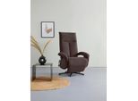 TV-Sessel SIT & MORE "Tycoon", braun (dunkelbraun), B:74cm H:112cm T:82cm, 100% Polyester, Sessel, wahlweise manuell, mit zwei Motoren oder mit Akku oder mit 2 Motoren