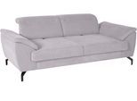 2,5-Sitzer SIT & MORE "Percy", silber, B:207cm T:112cm, Sofas, 15 cm Fußhöhe, Sitztiefenverstellung, wahlweise Kopfteilverstellung