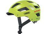 Fahrradhelm ABUS "HYBAN 2.0 LED" Gr. M, gelb (signal gelb), Helme, M Kopfumfang: 52cm - 58cm