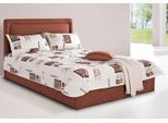 Polsterbett, braun, B:110cm L:210cm, Bezug Bett: Mikrofaser (100% Polyester);Bonnell-Federkernmatratze: Mischgewebe (51% Polyprophlen, 39% Polyester, 10% Baumwolle);Kaltschaummatratze: Frottee (100% Polyester), Bezug abnehm- und waschbar bis 60C, WESTFALIA SCHLAFKOMFORT, Betten, Polsterbett, inkl. Bettkasten bei Ausführung mit Matratze