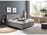 Boxspringbett, grau (feinstrukturstoff grau), Kaltschaum-Topper, Liegefläche B/L: 160cm x 200cm, H3, Bonnell-Federkernmatratze, Bezug Unterbox und Kopfteil: Feinstrukturstoff (77% Polyester, 23% Viskose);Bezug Obermatratze 100% Polyester, waschbar bis 60C, WESTFALIA SCHLAFKOMFORT, Komplettbetten, Boxspringbett, in diversen Ausführungen