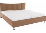 Polsterbett, braun, B:190cm L:210cm, Bezug Bett: Microfaser (100% Polyester);Bonnell-Federkernmatratze: Mischgewebe (51% Polyprophlen, 39% Polyester, 10% Baumwolle);Kaltschaummatratze: Frottee (100% Polyester), Bezug abnehm- und waschbar bis 60C, WESTFALIA SCHLAFKOMFORT, Betten, Polsterbett