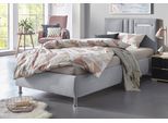 Polsterbett "Elba", grau, B:130cm L:210cm, Bezug Bett: Microfaser (100% Polyester) oder Strukturstoff (77% Polyester, 23% Viskose);Bonnell-Federkernmatratze: 51% Polypropylen, 39% Polyester und 10% Baumwolle;Kaltschaummatratze: 100% Polyester, Bezug abnehm- und waschbar bis 60C, WESTFALIA SCHLAFKOMFORT, Betten, Polsterbett, wahlweise mit LED-Beleuchtung
