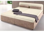 Polsterbett MAINTAL, beige (beige, braun), B:187cm L:211cm, Betten, Polsterbett, wahlweise mit Bettkasten