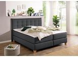 Boxspringbett HOME AFFAIRE, grau (anthrazit), B:180cm L:209cm, Komplettbetten, Boxspringbett, inklusive Komfortschaum-Topper