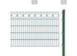 Doppelstabmattenzaun ARVOTEC "EXCLUSIVE 100 zum Einbetonieren "Karo" mit Zierleiste", grün (dunkelgrün), H:100cm, Kunststoff, Stahl, Zaunelemente, Zaunhöhe 100 cm, Zaunlänge 2 - 60 m