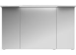 Badezimmerspiegelschrank SAPHIR "Serie 4010 Badezimmer-Spiegelschrank inkl. LED-Beleuchtung im Kranz", weiß (weiß glanz), B:142cm H:71,9cm T:26,5cm, Holzwerkstoff, Schränke, Badschrank 142 cm breit, 3 Türen, 6 Glas-Einlegeböden, inkl Türdämpfer