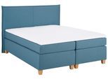 Boxspringbett HOME AFFAIRE "Houssay", blau (petrol), B:172cm L:225cm, Struktur fein (100% Polyester), Komplettbetten, Boxspringbett, inkl. Topper, 5 Breiten, 2 Härtegraden auch in Überlänge 220 cm
