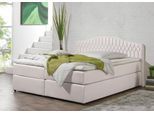 Boxspringbett MAINTAL, grau (silbergrau), Liegefläche B/L: 180cm x 200cm, H2 + H2, 5-Zonen-Tonnentaschen-Federkernmatratze, Seitliche Einfassung Unterbox und Obermatratze: Mikrovelours (100% Polyester);Spiegelfläche der Unterbox und Obermatratze: 100% Polyester, Komplettbetten, Boxspringbett, in diversen Ausführungen
