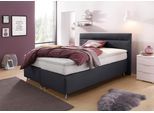 Boxspringbett, grau (strukturstoff anthrazit), ohne LED-Beleuchtung, Liegefläche B/L: 160cm x 200cm, H3, 7-Zonen-Kaltschaummatratze, Bezug Unterbox und Kopfteil: Strukturstoff (77% Polyester und 23% Viskose);Bezug Obermatratze 100% Polyester, waschbar bis 60C, WESTFALIA SCHLAFKOMFORT, Komplettbetten, Boxspringbett, wahlweise mit LED-Beleuchtung