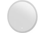 LED-Lichtspiegel PLACES OF STYLE "Spiegel R60", silber (silberfarben), T:3cm Ø:60cm, Spiegel