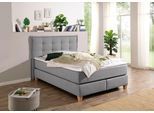 Boxspringbett HOME AFFAIRE, grau, B:160cm L:209cm, Komplettbetten, Boxspringbett, inklusive Komfortschaum-Topper