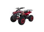 Elektro-Kinderquad S-10, Pocket-Quad mit 1000 Watt, Federung, Scheiben-/Trommelbremsen, bis 20 km/h (Metallic/Rot)