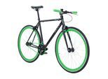 Galano Blade Fixie Fahrrad 28 Zoll Singlespeed 165 - 195 cm retro Urban Bike mit Flip Flop Nabe für Fixed Gear und Freilauf schwarz/grün 53 cm