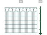 Doppelstabmattenzaun ARVOTEC "ESSENTIAL 120 zum Aufschrauben "Ring" mit Zierleiste", grün (dunkelgrün), H:120cm, Kunststoff, Stahl, Zaunelemente, Zaunhöhe 120 cm, Zaunlänge 2 - 60 m