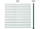 Doppelstabmattenzaun ARVOTEC "ESSENTIAL 183 zum Aufschrauben", grün (dunkelgrün), H:183cm, Kunststoff, Stahl, Zaunelemente, Zaunhöhe 183 cm, Zaunlänge 2 - 60 m