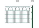 Doppelstabmattenzaun ARVOTEC "ESSENTIAL 80 zum Einbetonieren "Ring" mit Zierleiste", grün (dunkelgrün), H:80cm, Kunststoff, Stahl, Zaunelemente, Zaunhöhe 80 cm, Zaunlänge 2 - 60 m